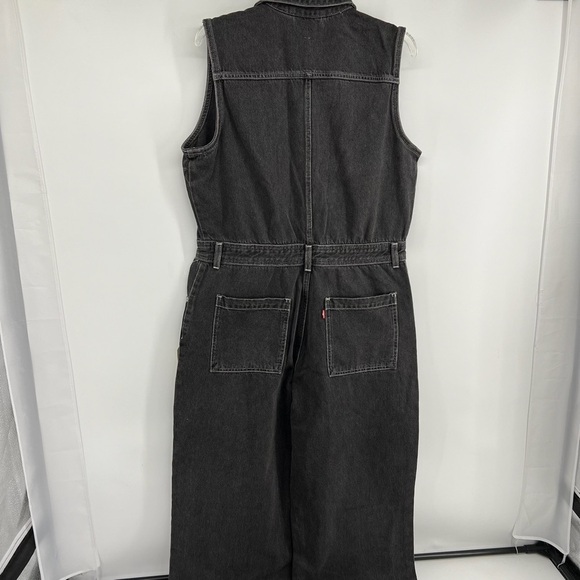 Levi’s Sz Large Sleeveless Black Denim Jumpsuit - Picture 4 of 14